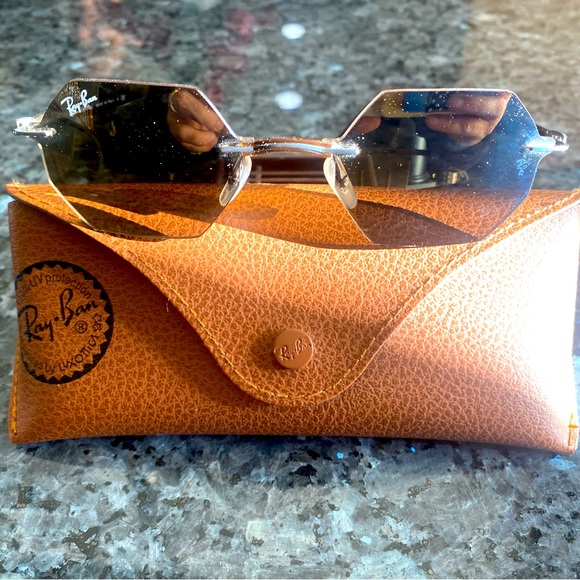 Ray-ban RB8061 brown wire frame mirrored lenses (rare)